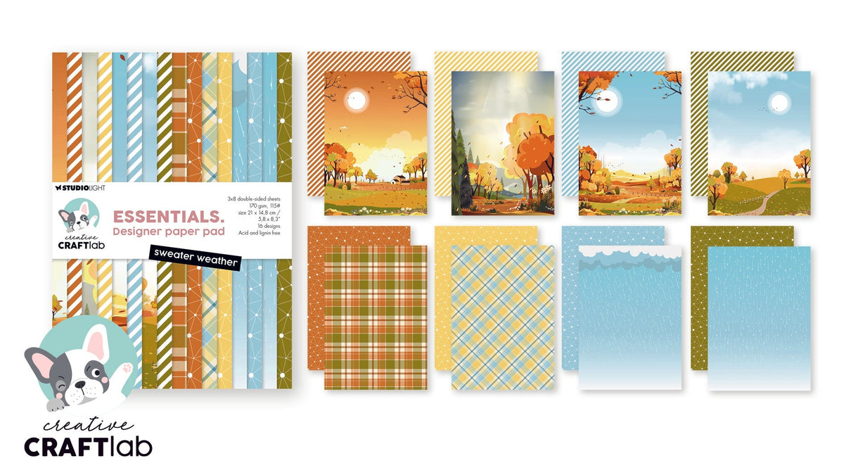 CCL Designer Paper Pad Sweater Weather Essentials 24 Sheets-3