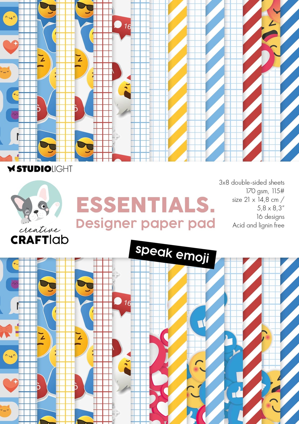 CCL Designer Paper Pad Speak Emoji Essentials 24 Sheets-1