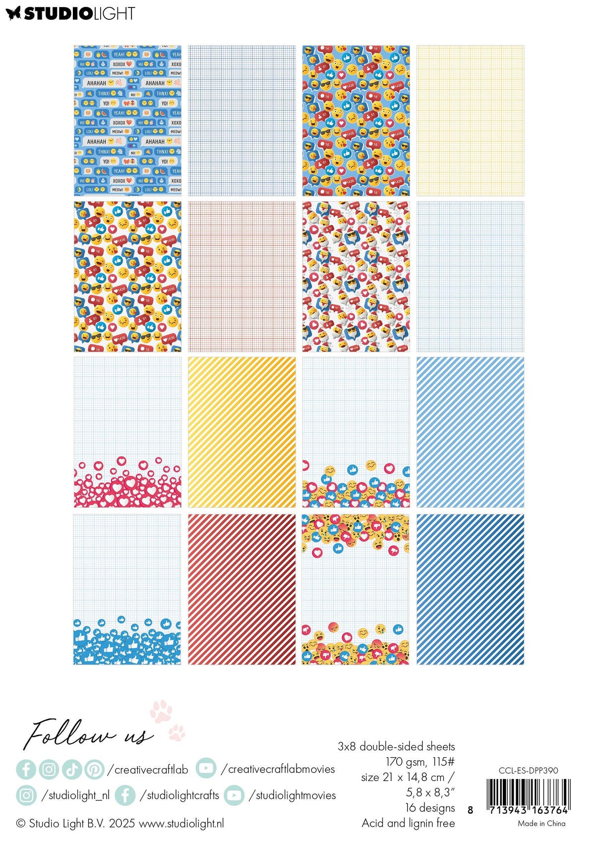 CCL Designer Paper Pad Speak Emoji Essentials 24 Sheets-2