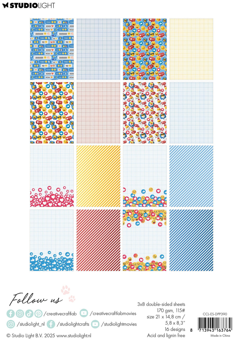 CCL Designer Paper Pad Speak Emoji Essentials 24 Sheets-2