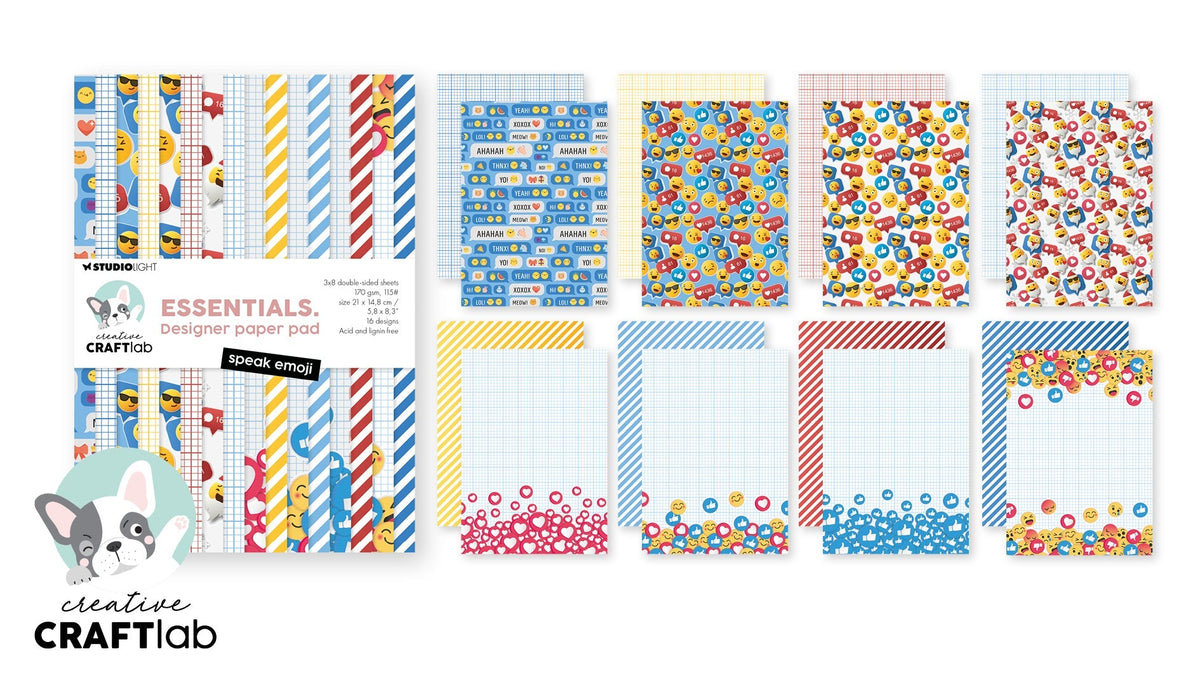 CCL Designer Paper Pad Speak Emoji Essentials 24 Sheets-3