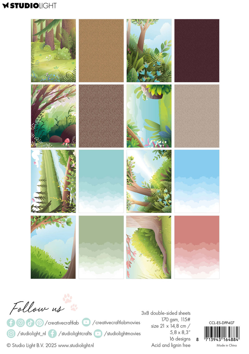 CCL Designer Paper Pad Green Forest Essentials-2