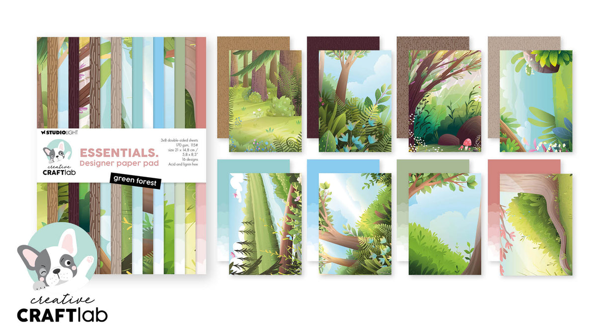 CCL Designer Paper Pad Green Forest Essentials-3