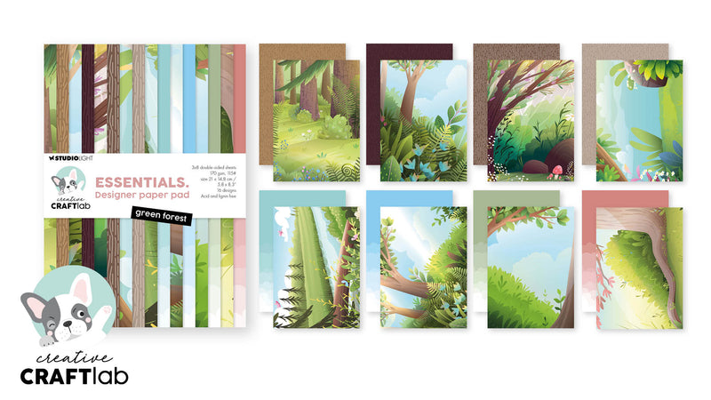 CCL Designer Paper Pad Green Forest Essentials-3