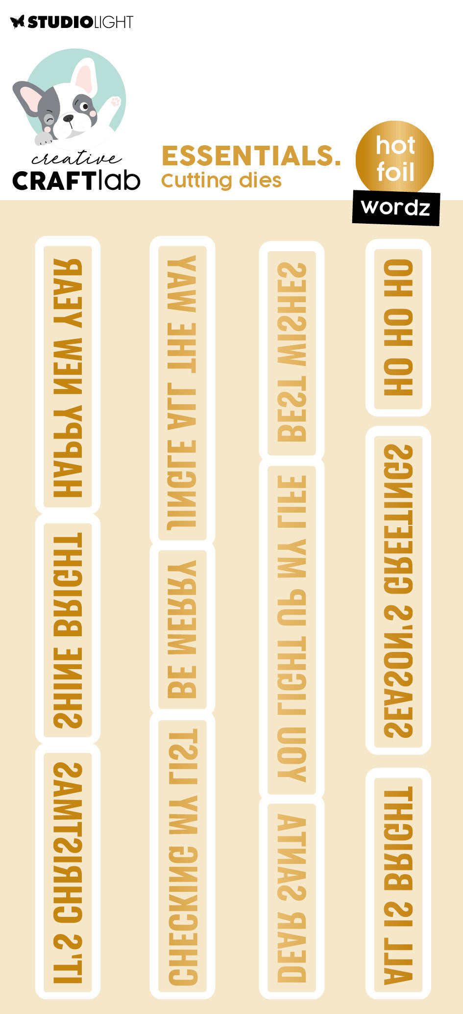 CCL Hot Foil Cutting Die Wordz Essentials 12 PC-1