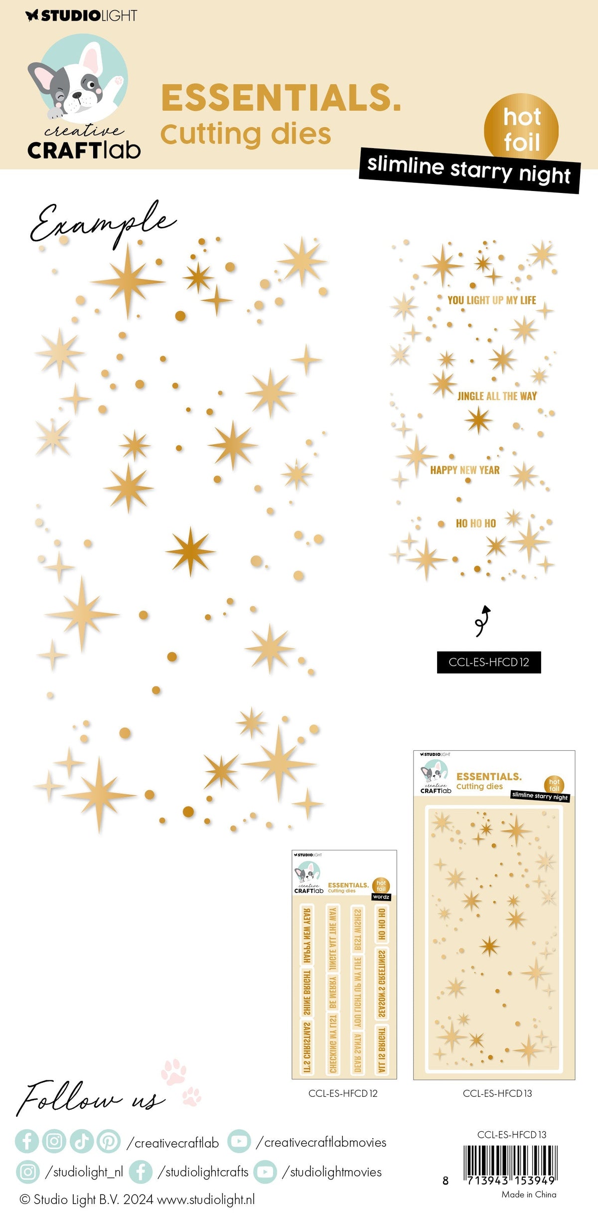 CCL Hot Foil Cutting Die Slimline Starry Night Essentials 1 PC-2