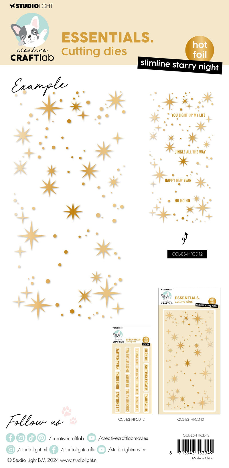 CCL Hot Foil Cutting Die Slimline Starry Night Essentials 1 PC-2