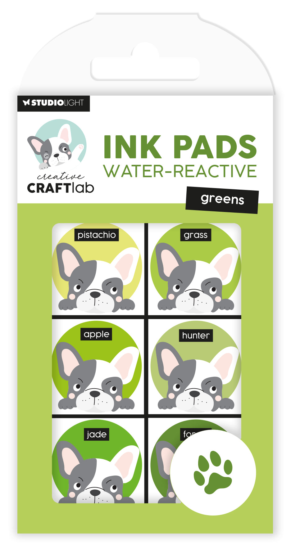 Tampons encreurs réactifs à l'eau verts essentiels CCL 120x70x16mm 6 pièces n°22-1