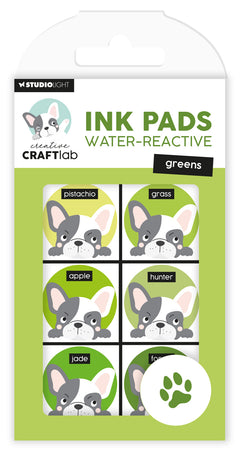 Tampons encreurs réactifs à l'eau verts essentiels CCL 120x70x16mm 6 pièces n°22-1