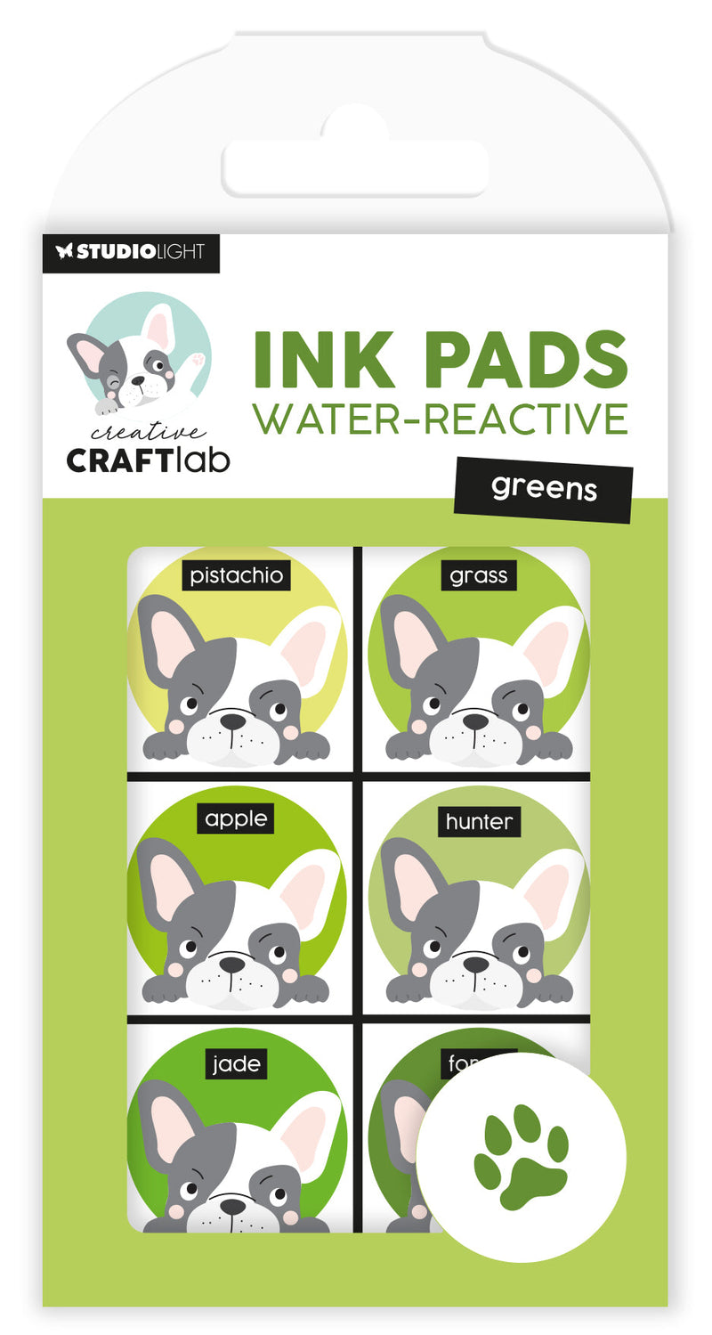 Tampons encreurs réactifs à l'eau verts essentiels CCL 120x70x16mm 6 pièces n°22-1