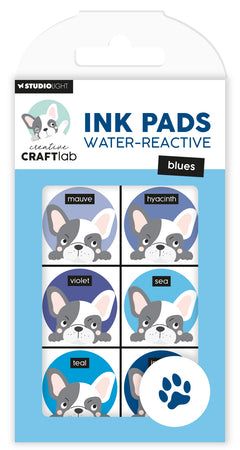 Almohadillas de tinta CCL Water-Reactive Blues Essentials 120x70x16mm 6 unidades n.º 23-1