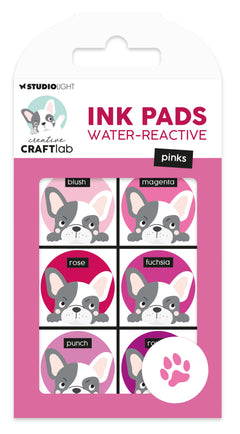 CCL Ink Pads Water-Reactive Pinks Essentials 6 PC-1