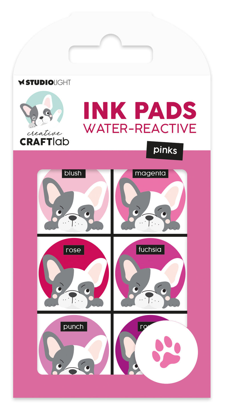 CCL Ink Pads Water-Reactive Pinks Essentials 6 PC-1