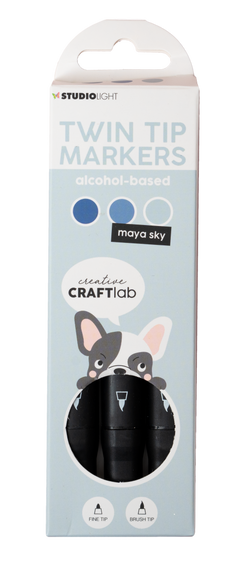Marqueur à alcool CCL Maya Sky Essentials 48x152x13mm 3 pièces n°11-1