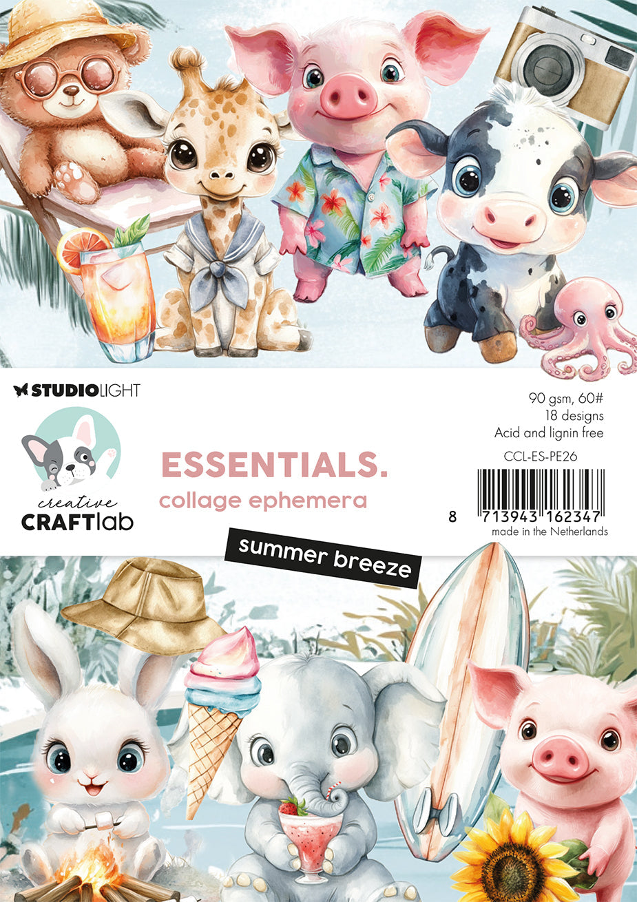 CCL Collage Ephemera Summer Breeze Essentials 18 Pieces-1