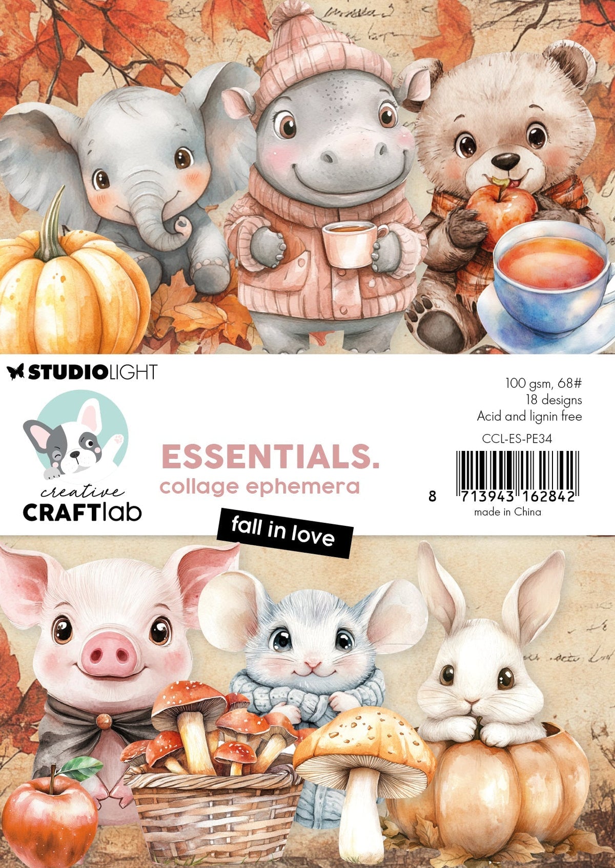 CCL Collage Ephemera Fall In Love Essentials 18 Pieces-1