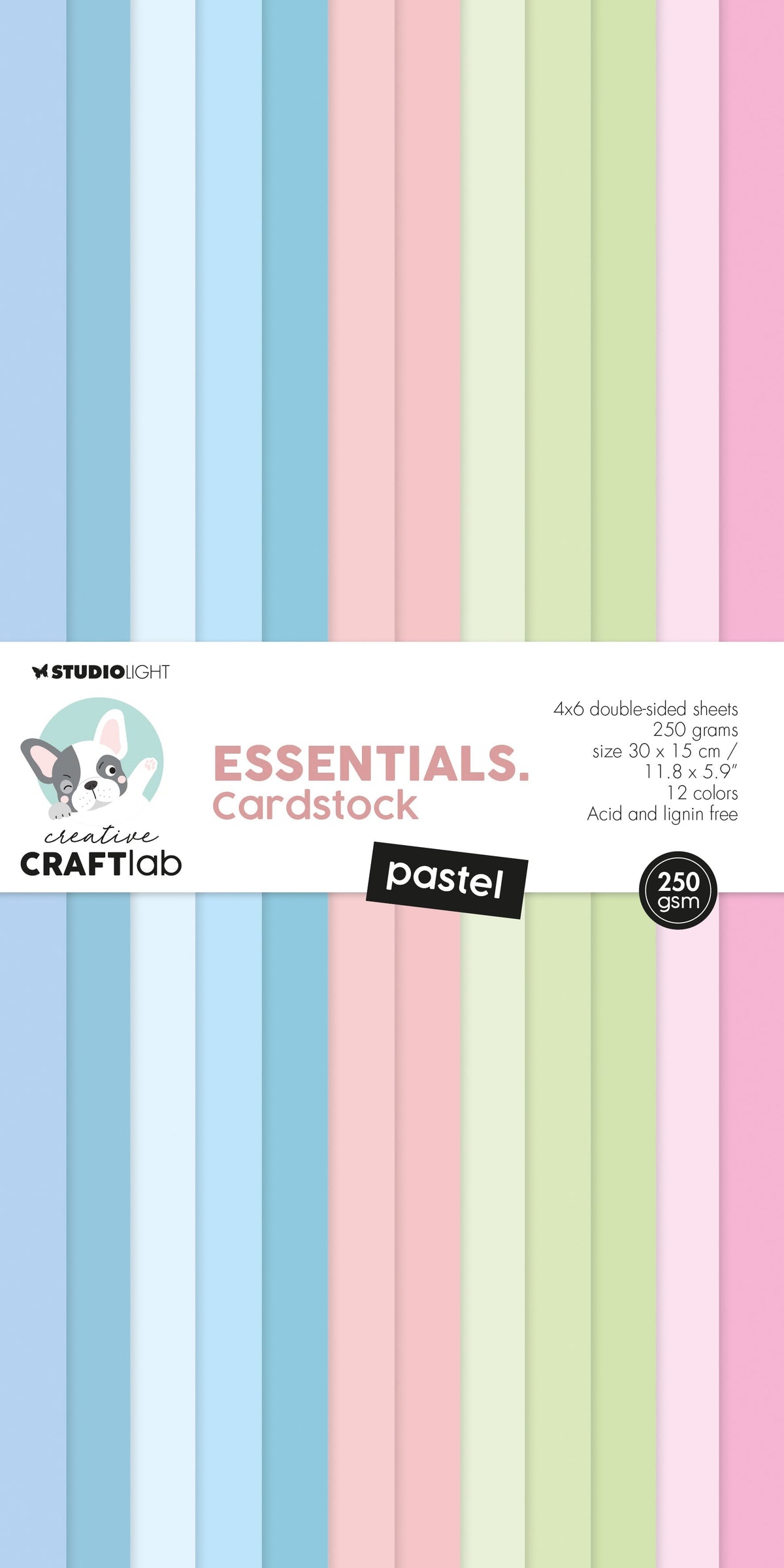 Bloc de papel pastel CCL 250gsm Essentials 300x150x9mm 24 hojas n.º 127