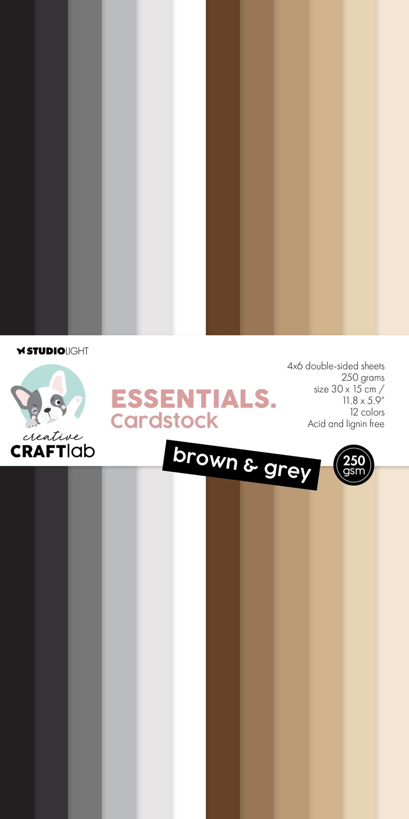 Bloc de papel CCL marrón y gris 250 g/m² Essentials 24 hojas-1
