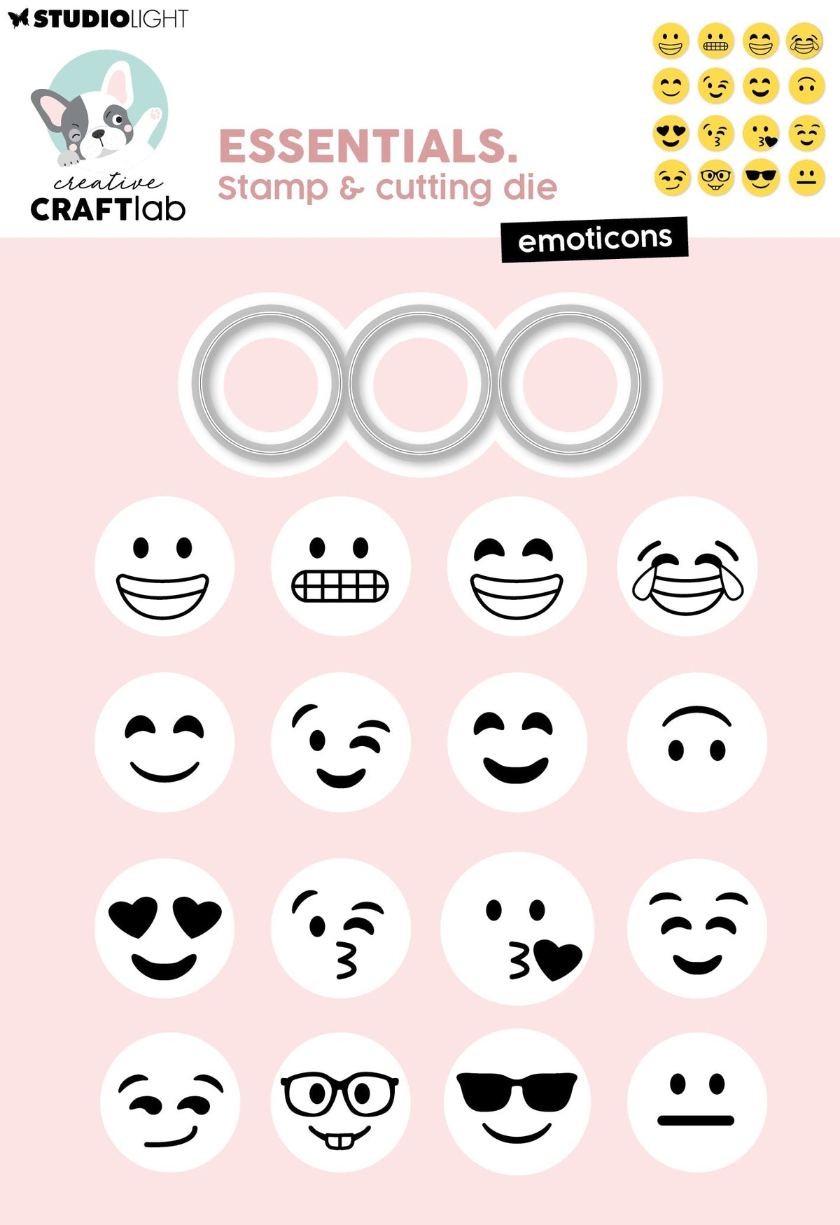 CCL Stamp & Cutting Die Emoticons Essentials 17 Pieces
