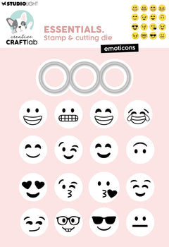 CCL Stamp & Cutting Die Emoticons Essentials 17 Pieces-1