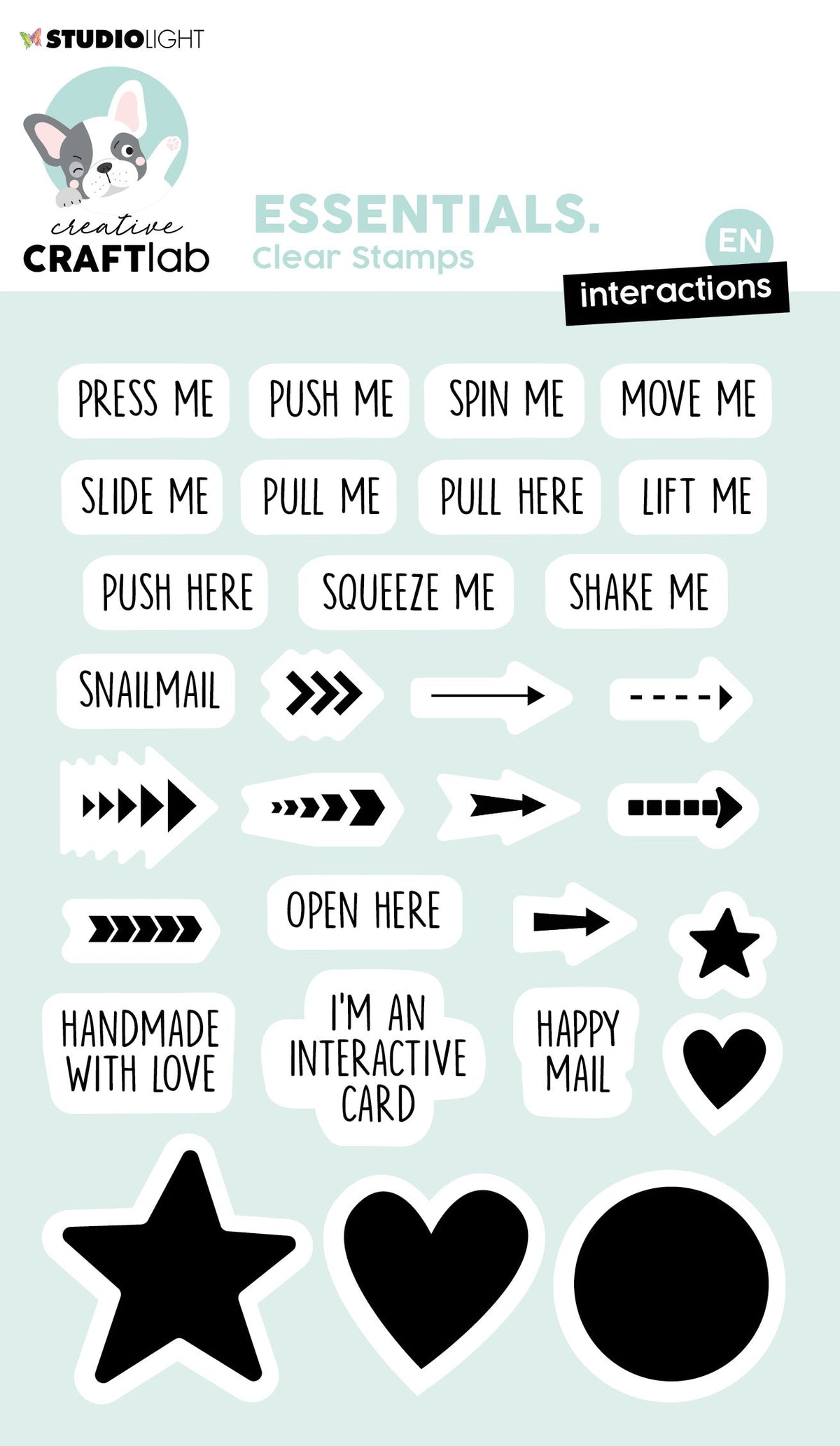 CCL Clear Stamp Text Interactions For Slider Pop Up Die Essentials 105x148x3mm 30 PC nr.238-1