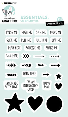 CCL Clear Stamp Text Interactions For Slider Pop Up Die Essentials 105x148x3mm 30 PC nr.238-1