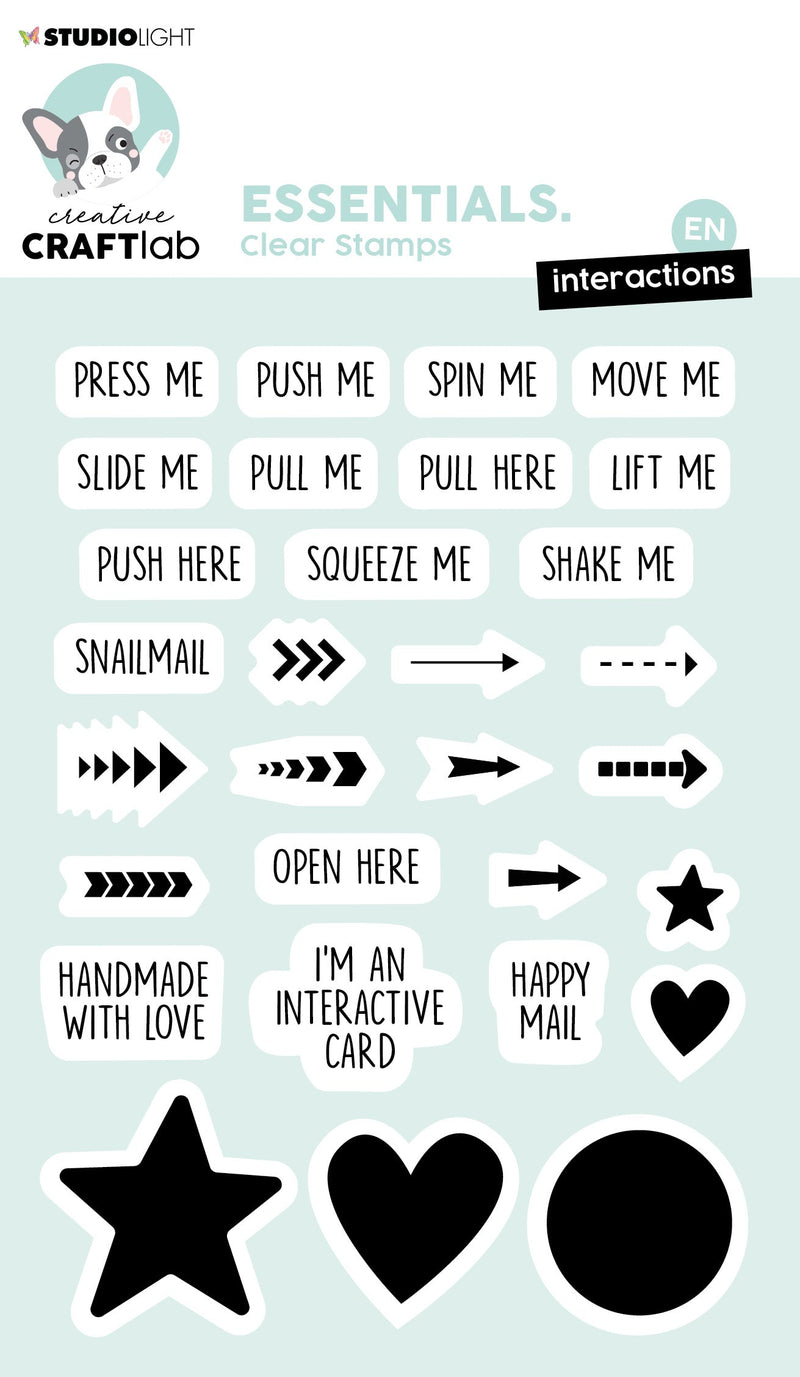 CCL Clear Stamp Text Interactions For Slider Pop Up Die Essentials 105x148x3mm 30 PC nr.238-1