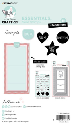 CCL Clear Stamp Text Interactions For Slider Pop Up Die Essentials 105x148x3mm 30 PC nr.238-3