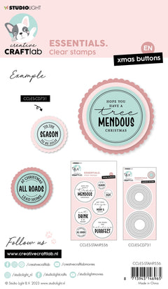 CCL Tampon Transparent Boutons de Noël Essentiels 96x142x1mm 7 PC nr.556-3