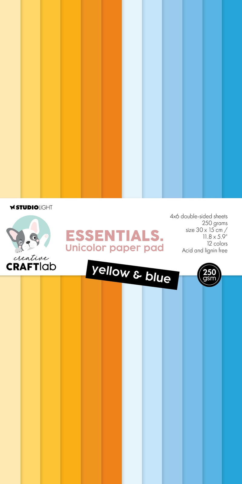 CCL Unicolor Paper Pad Yellow & Blue Essentials 24 SH-1