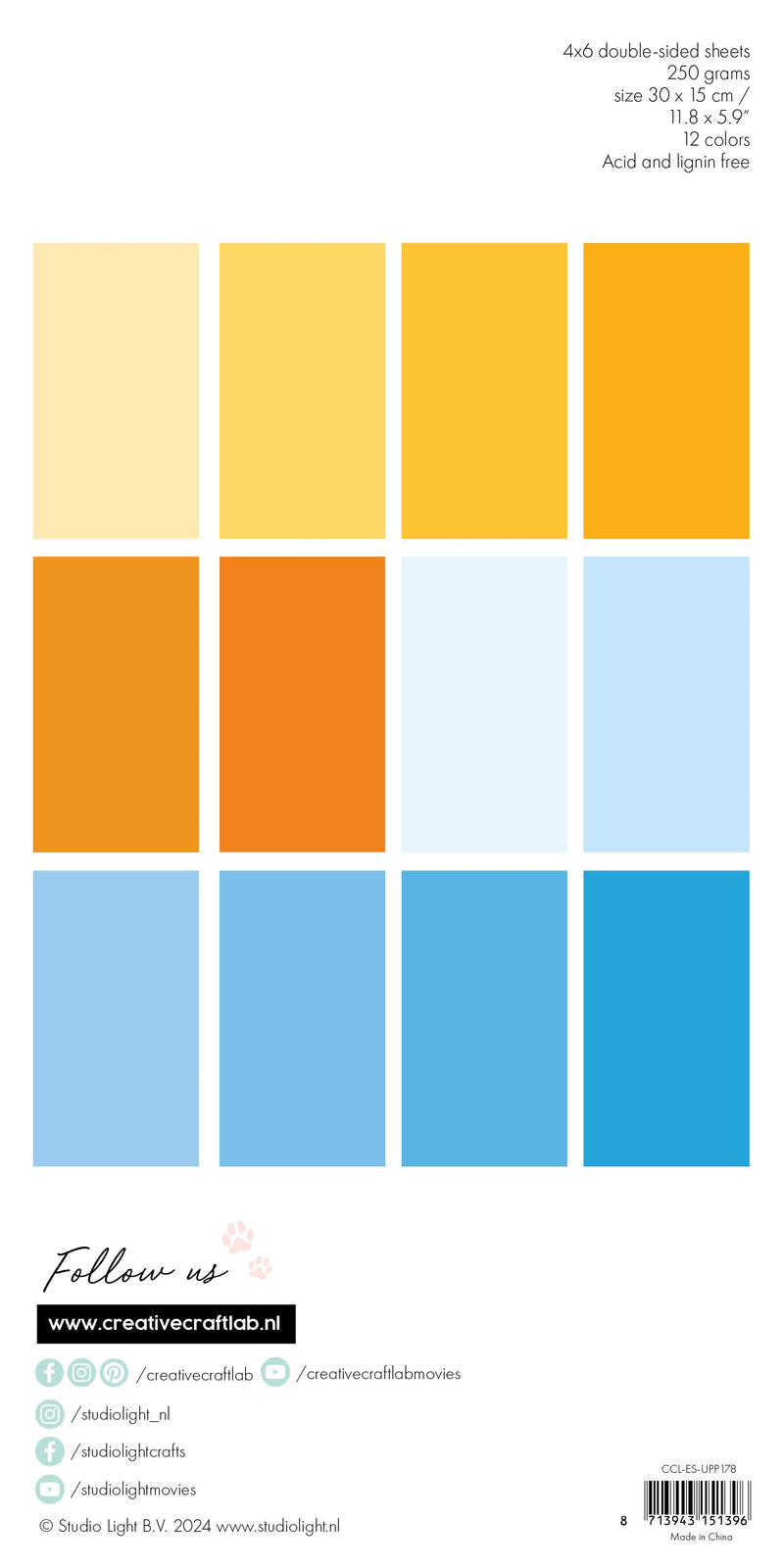 CCL Unicolor Paper Pad Yellow & Blue Essentials 24 SH-3