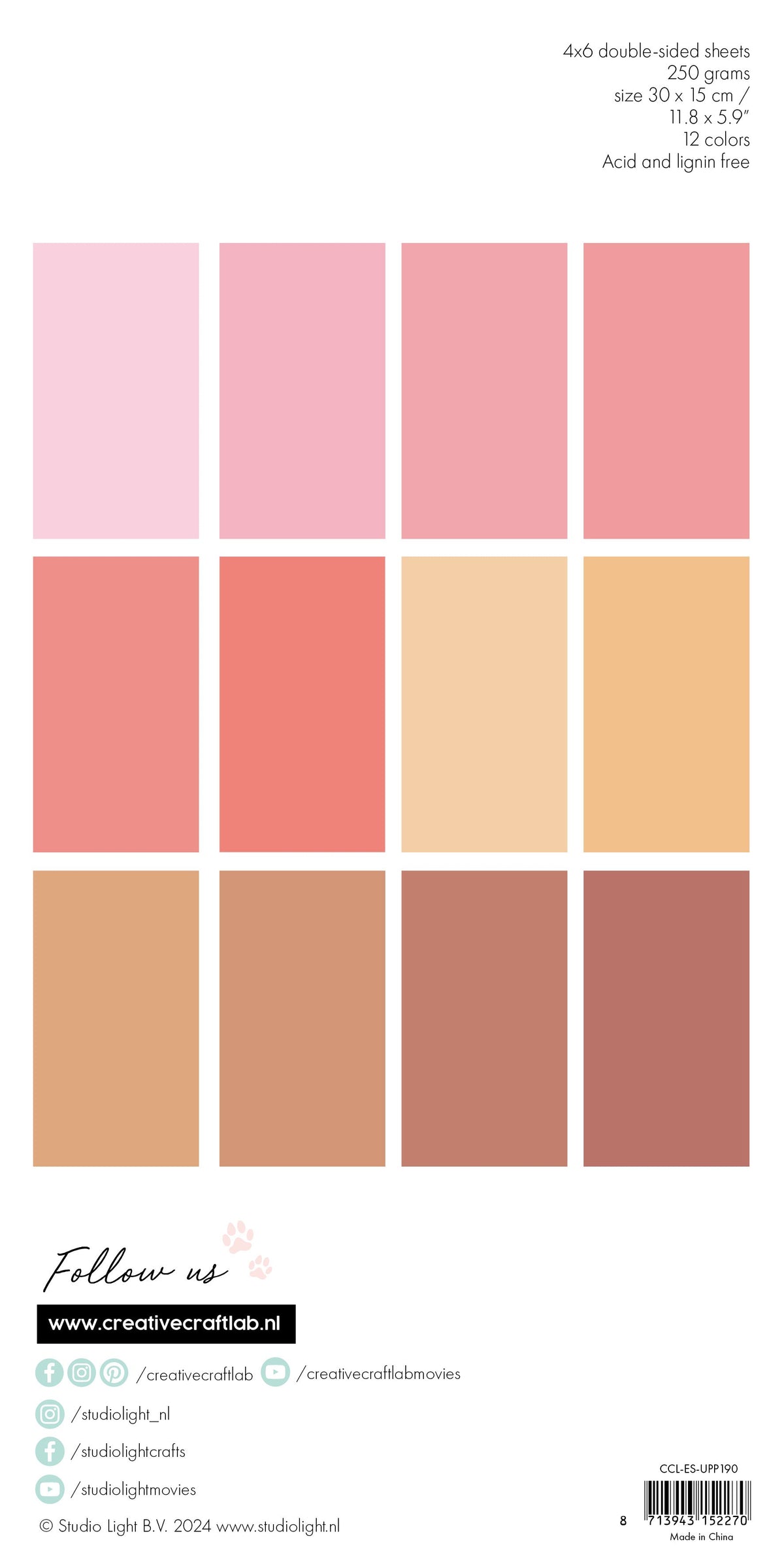 CCL Unicolor Paper Pad Sweet As A Peach Essentials 24 SH-3