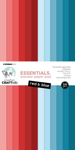 CCL Unicolor Paper Pad Red & Blue Essentials 24 SH-1