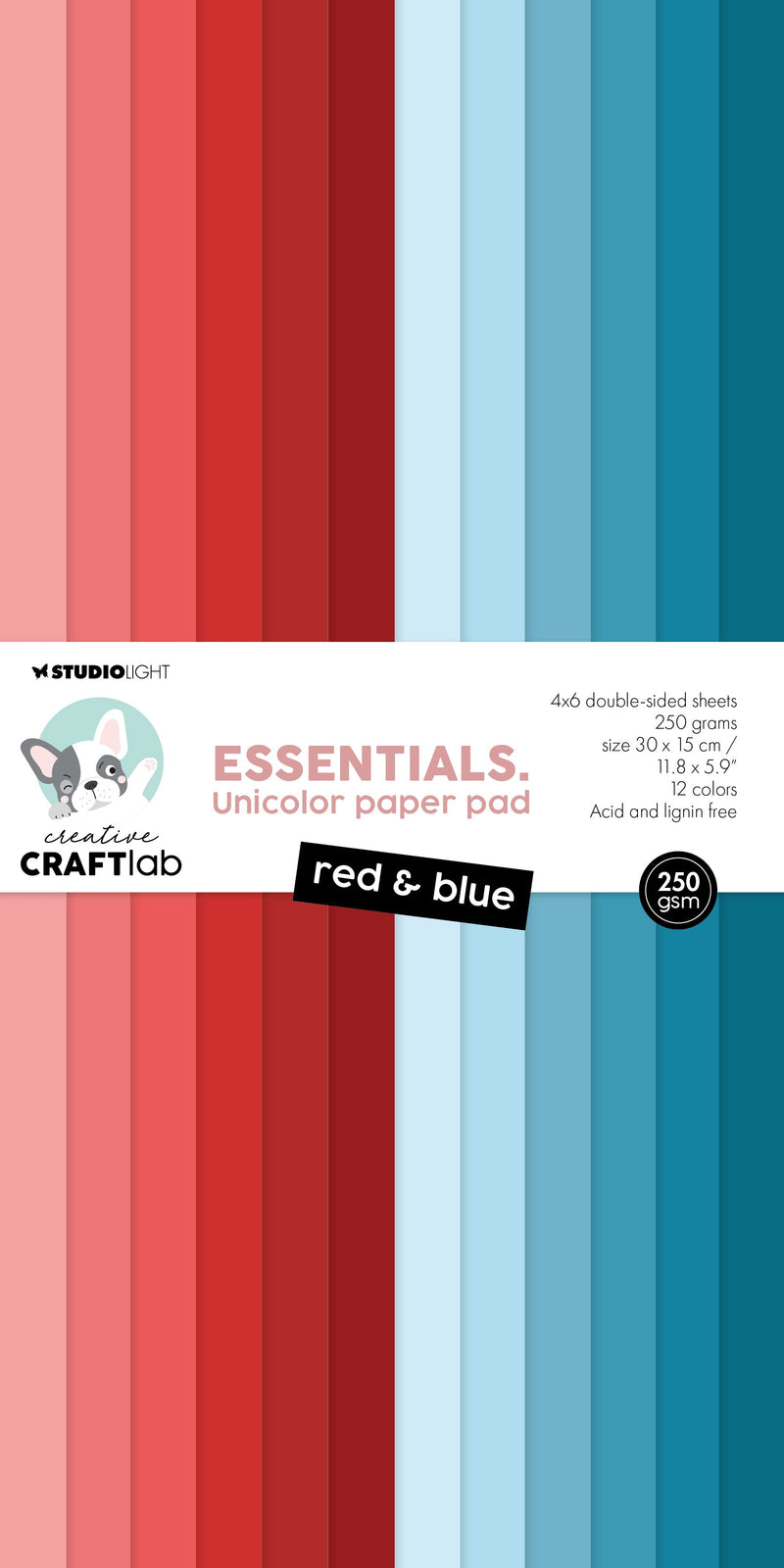 CCL Unicolor Paper Pad Red & Blue Essentials 24 SH-1