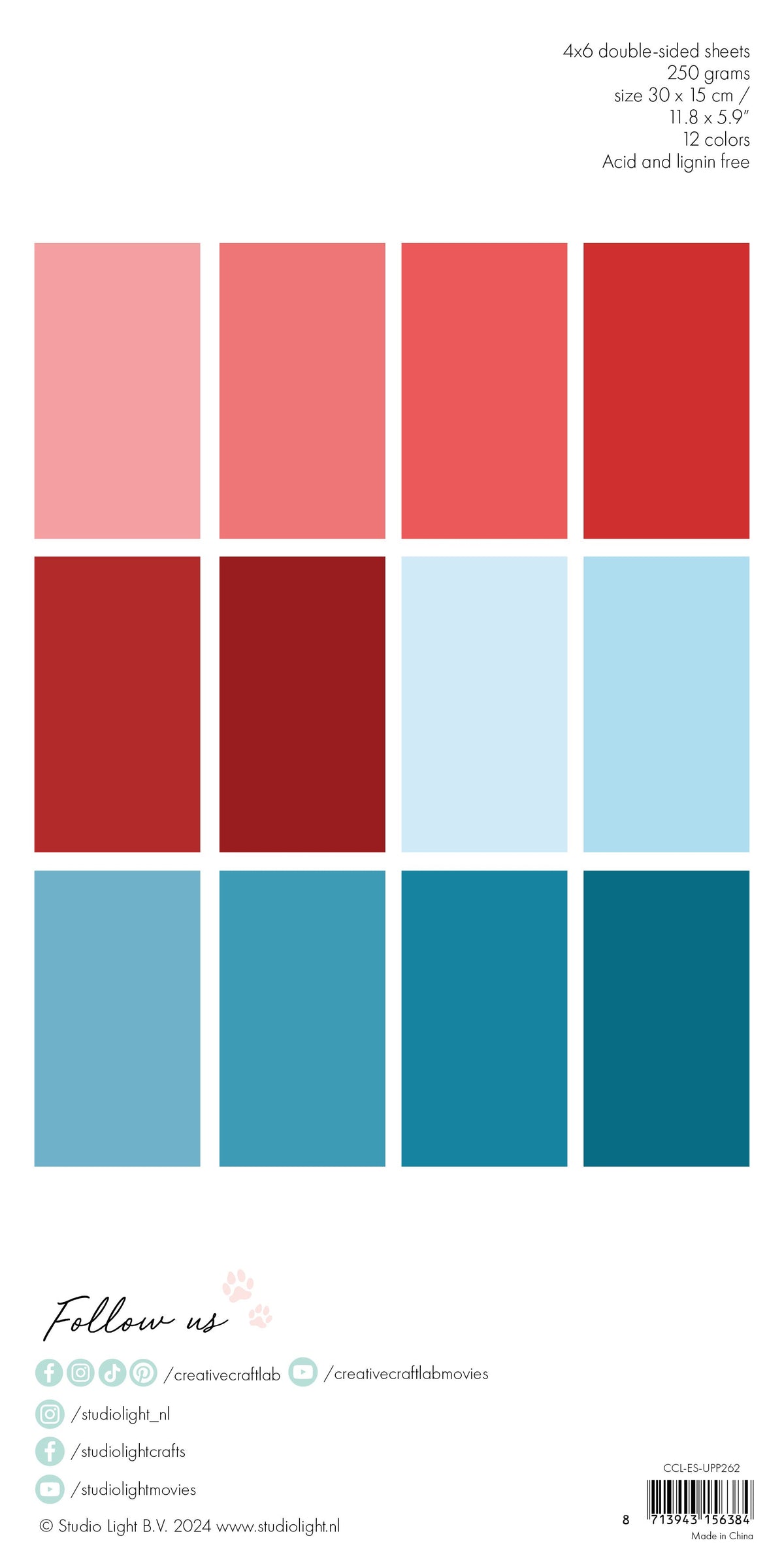 CCL Unicolor Paper Pad Red & Blue Essentials 24 SH-2
