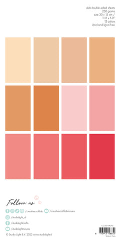 Unicolor Peach & Pink Scrapbooking Paper Pad, 24 Sheets-2
