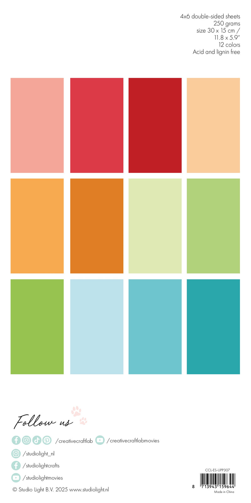 CCL Unicolor Paper Pad Rainbow Essentials 24 SH-2