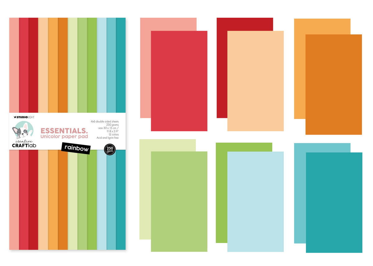 CCL Unicolor Paper Pad Rainbow Essentials 24 SH-3