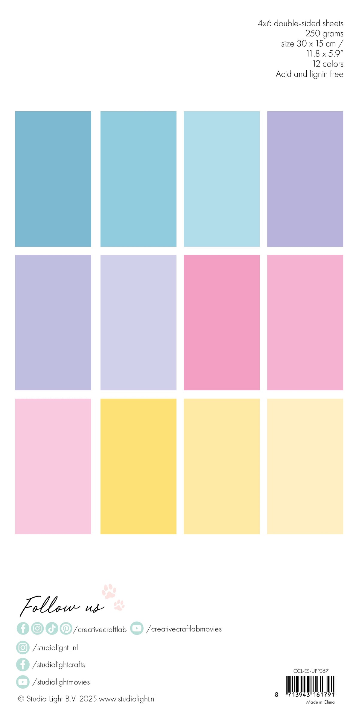 CCL Unicolor Paper Pad Sweet As Candy Essentials 24 Sheets-3