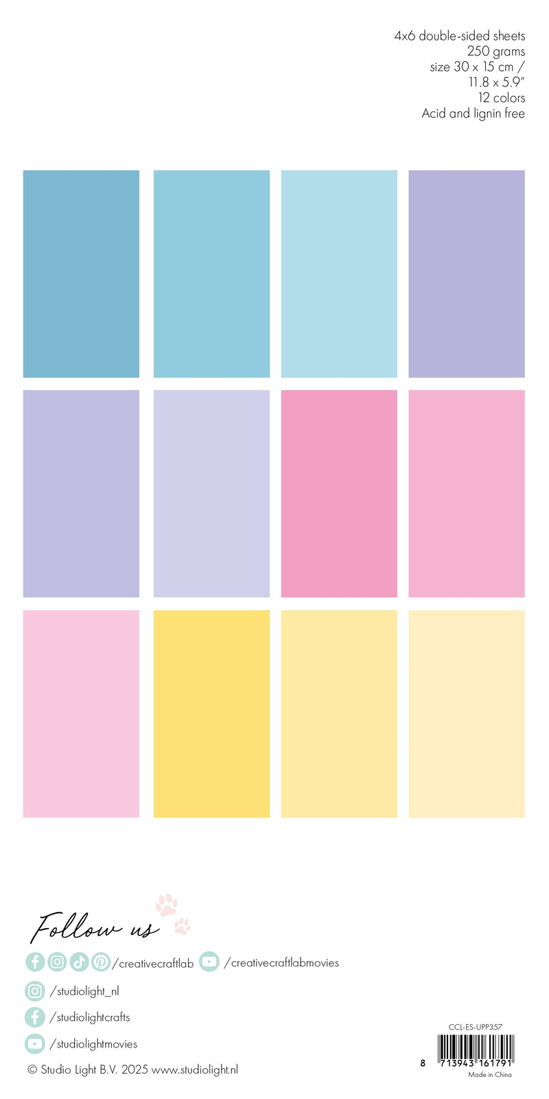 CCL Unicolor Paper Pad Sweet As Candy Essentials 24 Sheets-3