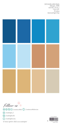 Bloc de papel unicolor CCL Sand & Sea Essentials, 24 hojas-2
