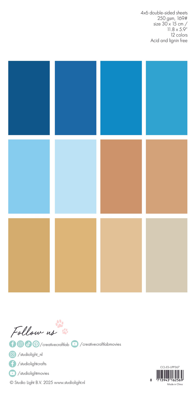 Bloc de papel unicolor CCL Sand & Sea Essentials, 24 hojas-2