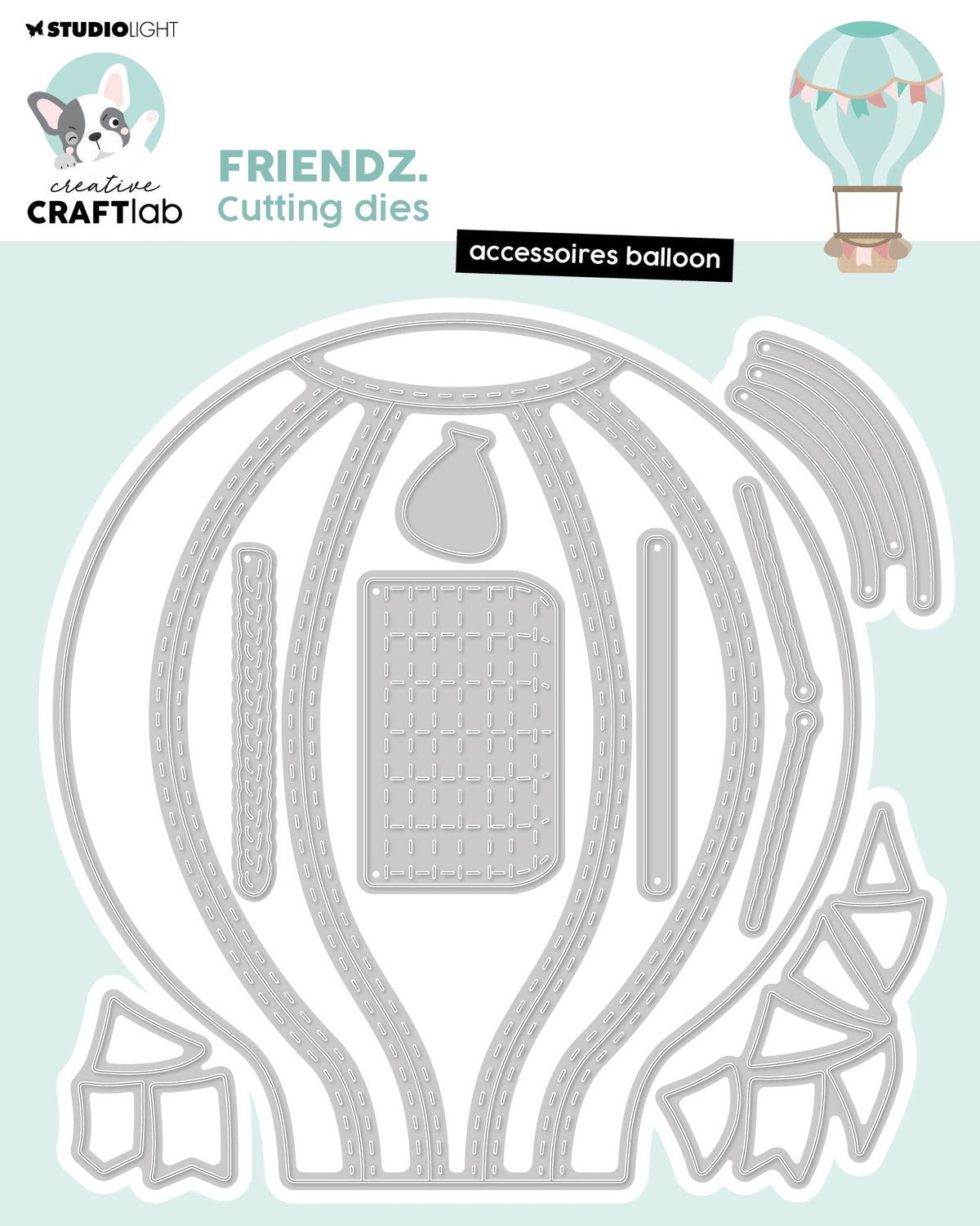 Accesorios para troquel de corte CCL Balloon Friendz 125x127x1mm 9 pzas. n.º 765-1