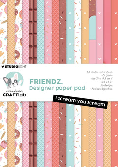 Bloc de papel para diseño CCL I Scream You Scream Friendz 24 hojas-1