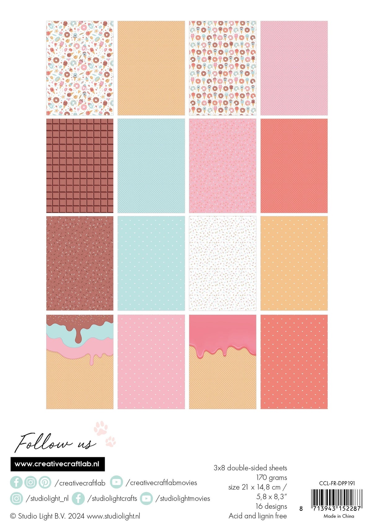 Bloc de papel para diseño CCL I Scream You Scream Friendz 24 hojas-2