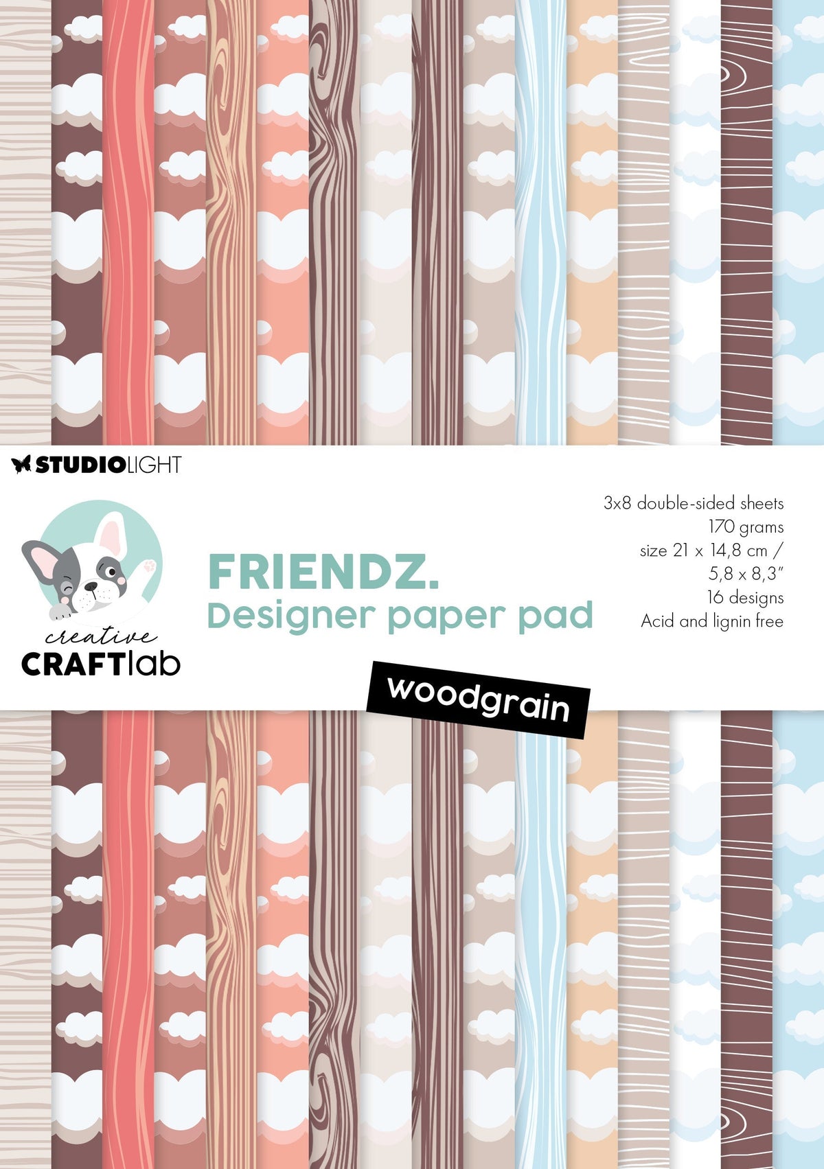 CCL Design Paper Pad Woodgrain Friendz 24 SH-1