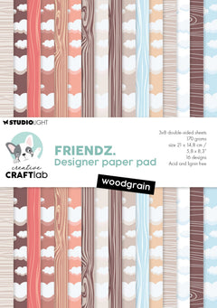 CCL Design Paper Pad Woodgrain Friendz 24 SH-1