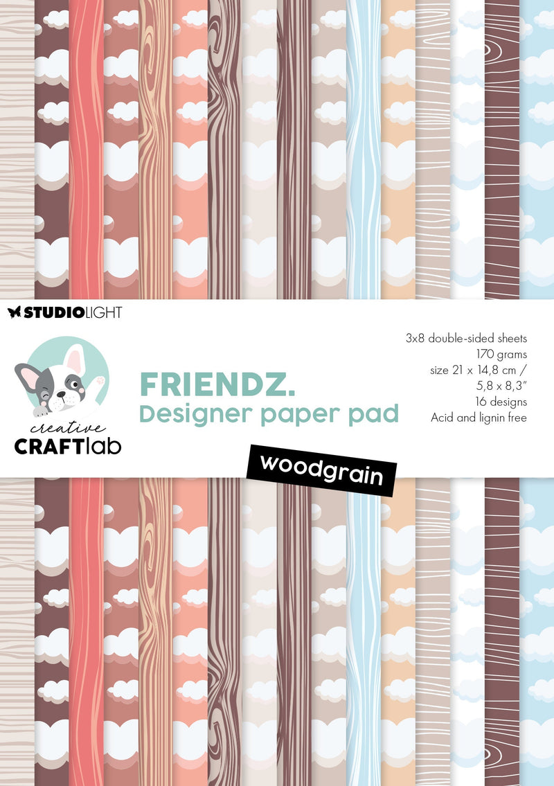 CCL Design Paper Pad Woodgrain Friendz 24 SH-1