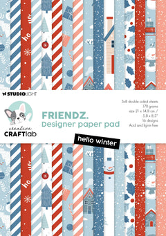 CCL Designer Paper Pad Hello Winter Friendz 210x148x9mm 24 Sheets-1