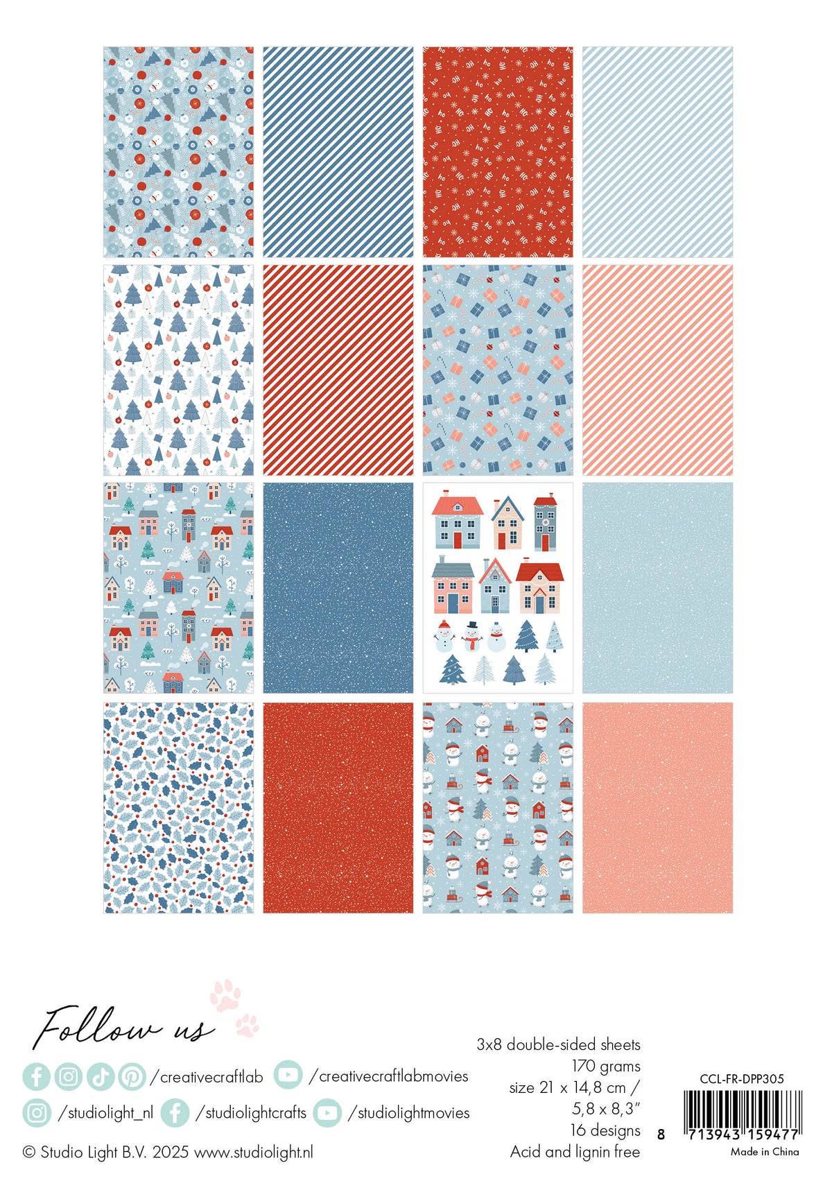 CCL Designer Paper Pad Hello Winter Friendz 210x148x9mm 24 Sheets-3
